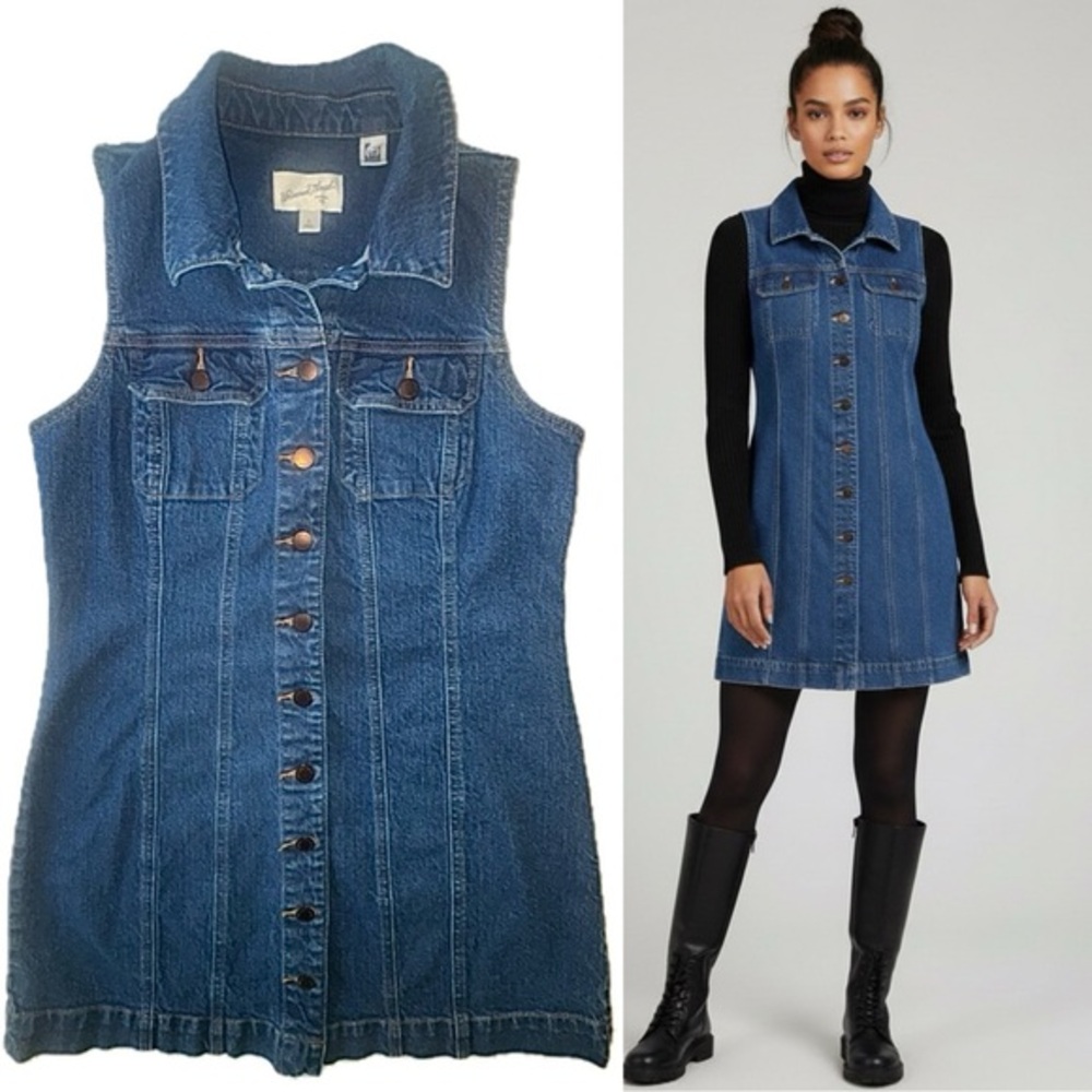 Universal Thread Denim Jean Sleeveless Dress Button Down M